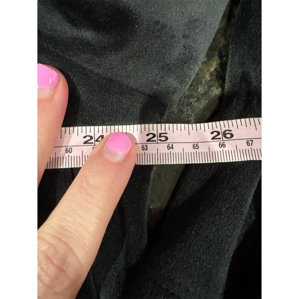 Aria Collection Nightgown Womens XL Black Long Sleeve Button Front Piped - Picture 7 of 9